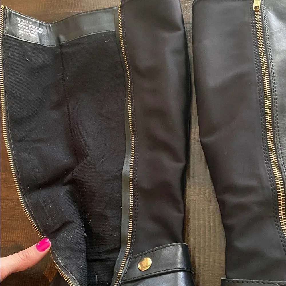 Steve Madden Ryder Knee-High Zip up Women's Boots Stretch calf Size 8.5